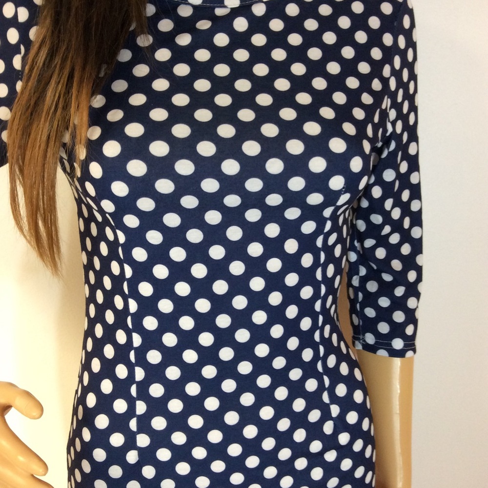 ADORABLE POLKA DOT MIDI BODY CON DRESS - Picture 3 of 4